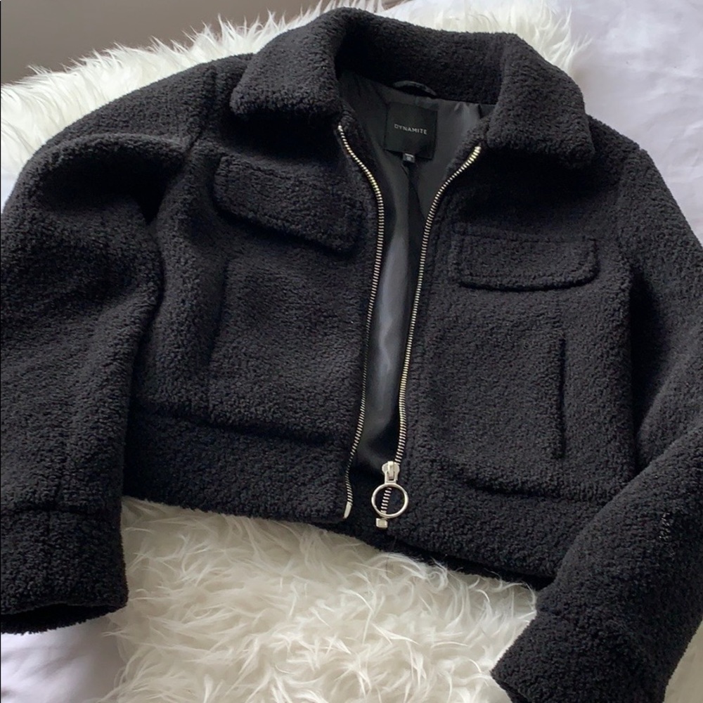 Cropped Black Teddy Jacket